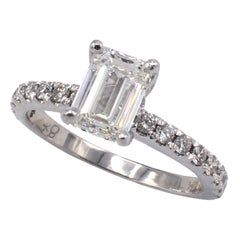 GIA Certified 1.20 Carat I VS2 Emerald Cut Diamond Engagement Ring