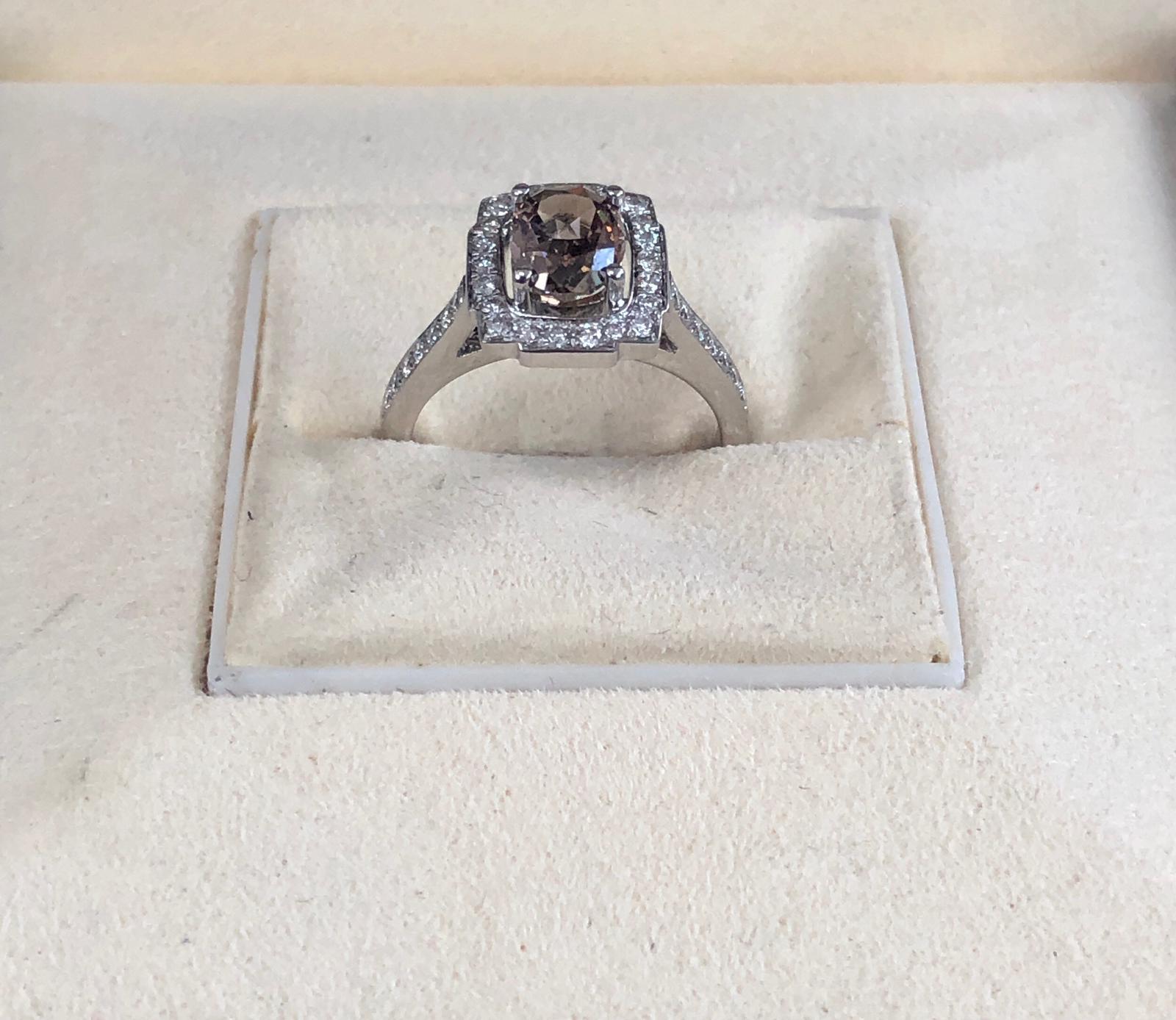GIA 1.20 Carat Natural Fancy Brown Oval Diamond Ring 18 Karat Gold In New Condition In Great Neck, NY