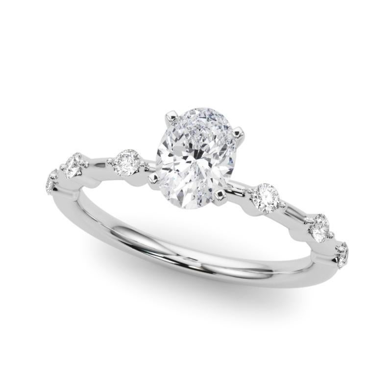 GIA zertifiziert 1,20 Karat Oval Diamant Bambus Schaft Diamantring (Ovalschliff) im Angebot