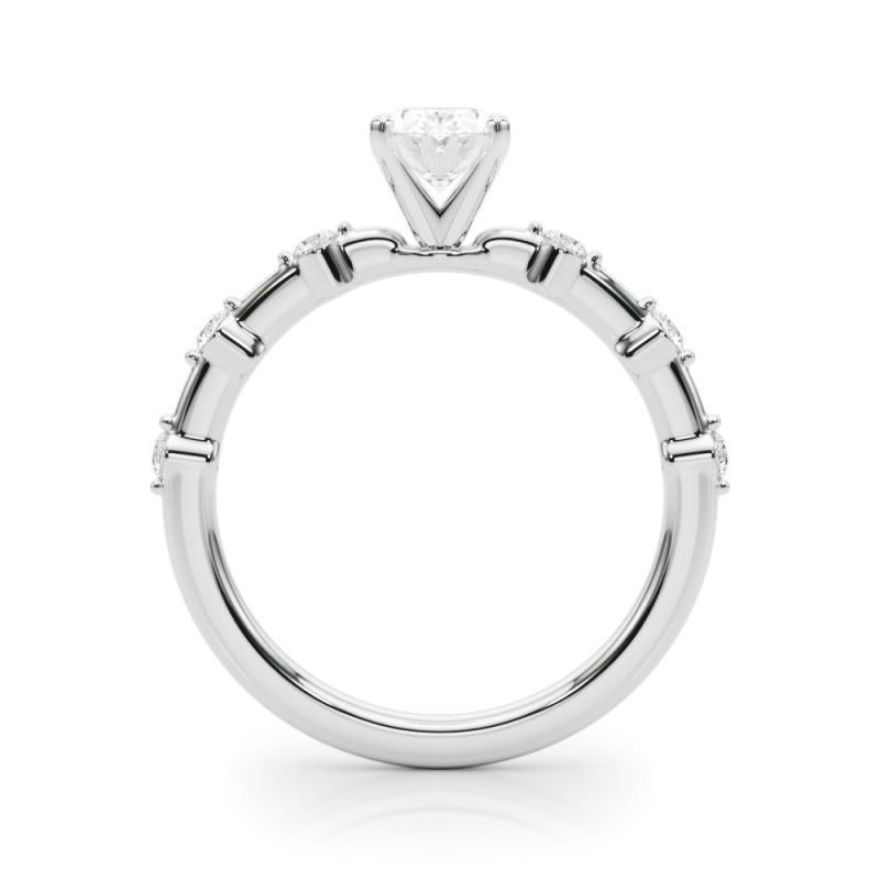 GIA zertifiziert 1,20 Karat Oval Diamant Bambus Schaft Diamantring im Zustand „Neu“ im Angebot in New York, NY