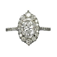 GIA Certified 1.20 Carat Oval Diamond Engagement Platinum Ring