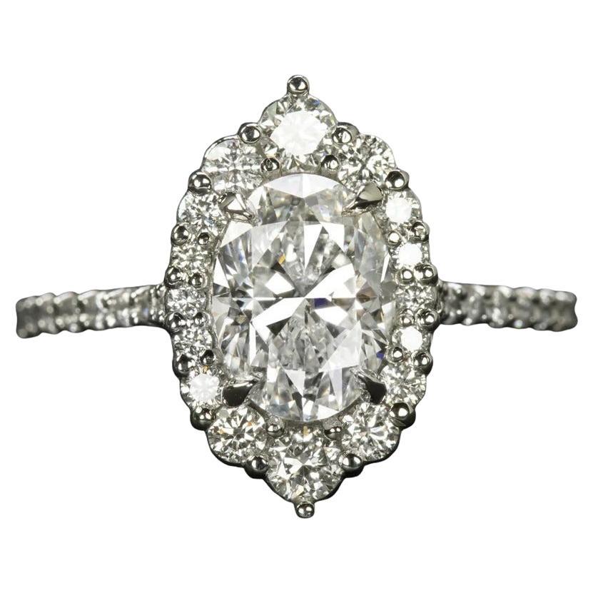 GIA Certified 1.20 Carat Oval Diamond Engagement Platinum Ring