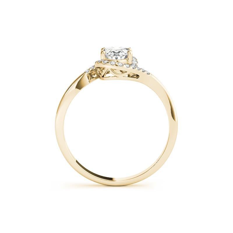 GIA zertifiziert 1,20 Karat Oval Halo Curved Bypass Shank Diamantring im Zustand „Neu“ im Angebot in New York, NY