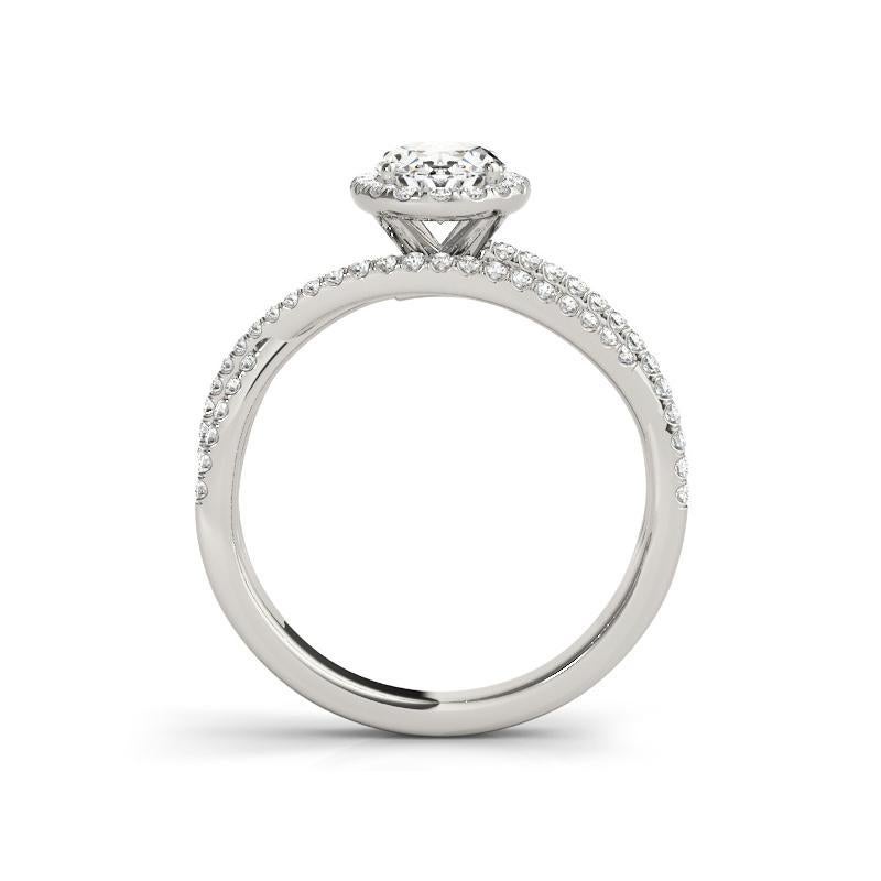 GIA Certified 1.20 Carat Oval Halo Triple Pave Band Diamond Ring Neuf - En vente à New York, NY