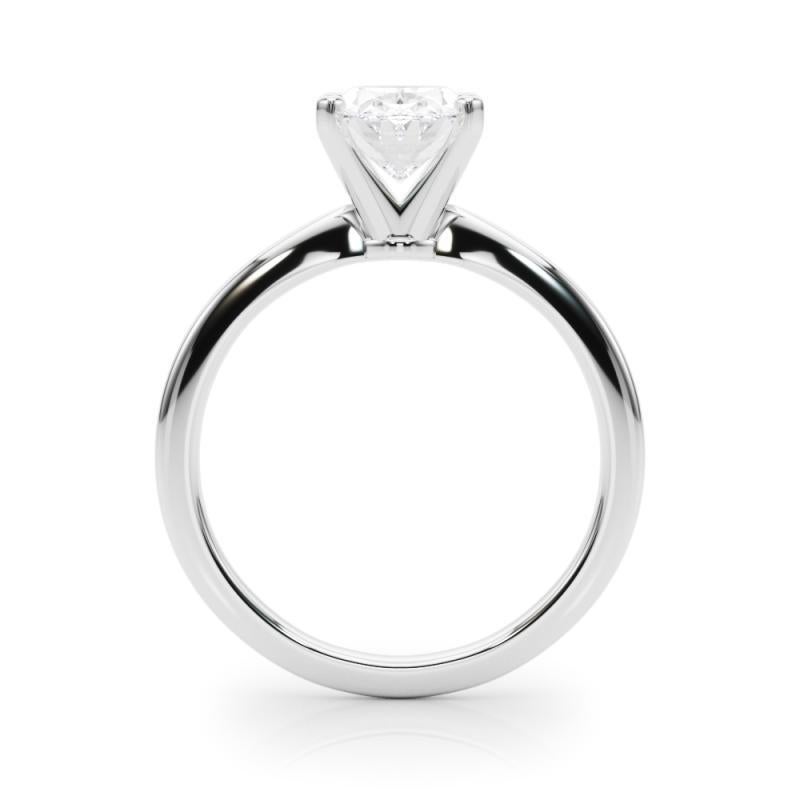 Anello con diamante solitario in platino certificato GIA da 1,20 carati, ovale e con incastonatura a forcella In condizioni Nuovo in vendita a New York, NY