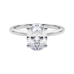 GIA Certified 1.20 Carat Oval Prong Set Solitaire Platinum Diamond Ring