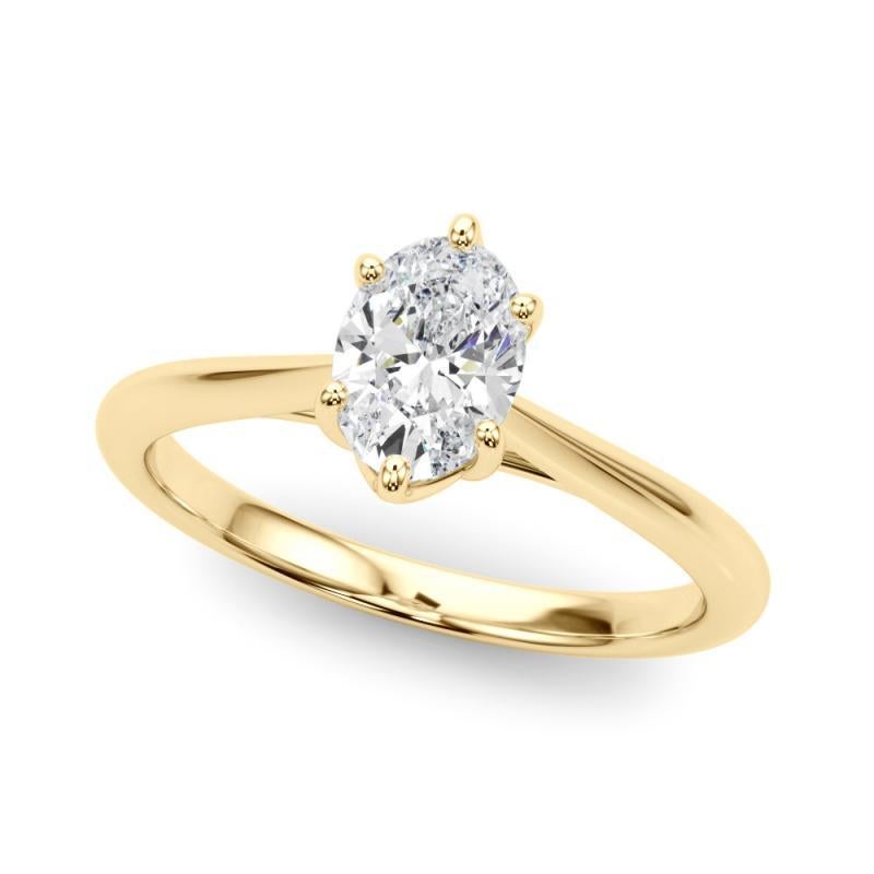 Taglio ovale Anello con diamante rosa solitario ovale a più punte certificato GIA da 1,20 carati in vendita