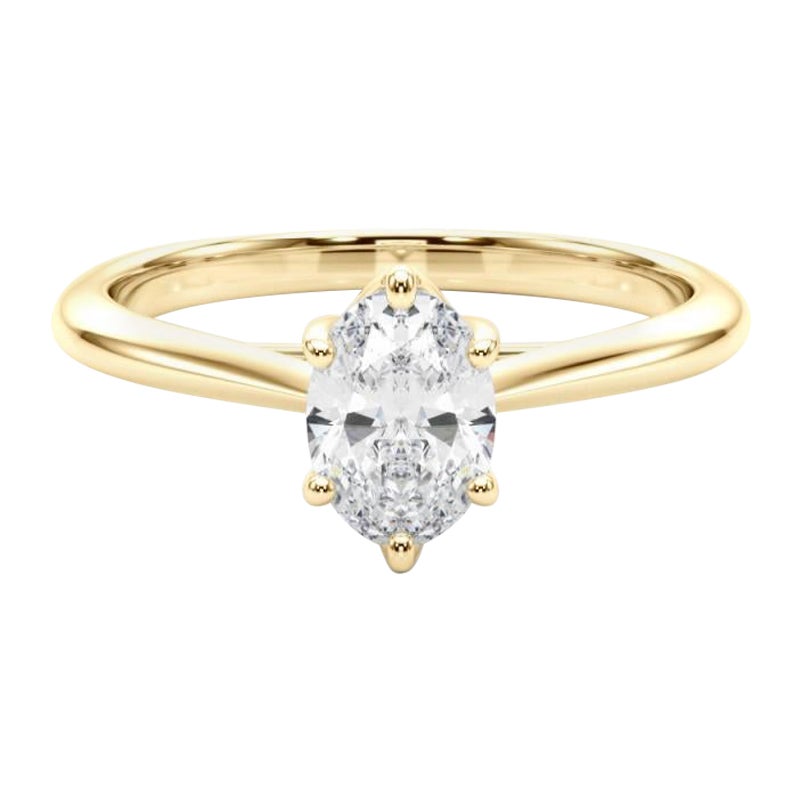 Anello con diamante rosa solitario ovale a più punte certificato GIA da 1,20 carati