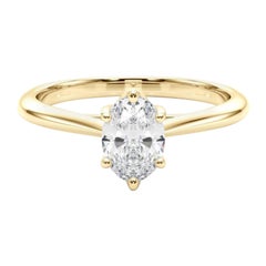 Anello con diamante rosa solitario ovale a più punte certificato GIA da 1,20 carati
