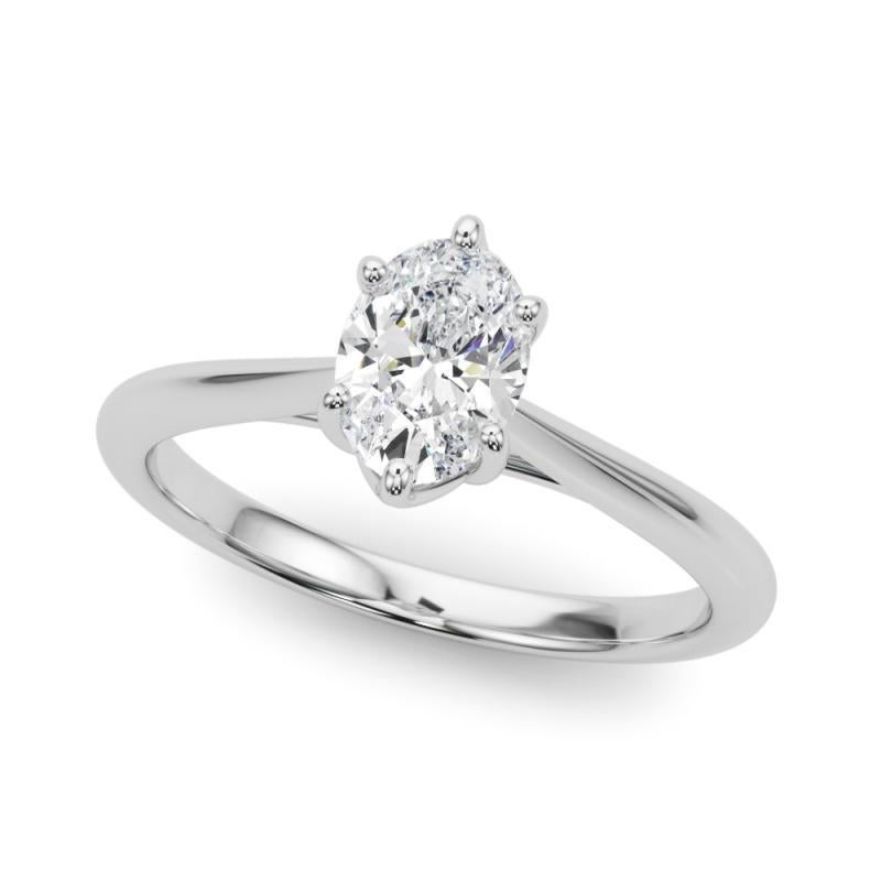 Taglio ovale Anello con diamante solitario ovale multi-filo in platino rosa certificato GIA da 1,20 carati in vendita
