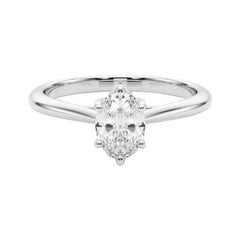 GIA Certified 1.20 Carat Oval Solitaire Multi-Prong Rose Platinum Diamond Ring