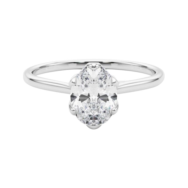 GIA zertifiziert 1,20 Karat Oval Solitär Tulip Rose Diamant Ring
