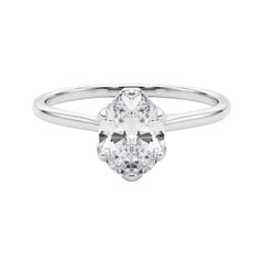 GIA zertifiziert 1,20 Karat Oval Solitär Tulip Rose Diamant Ring