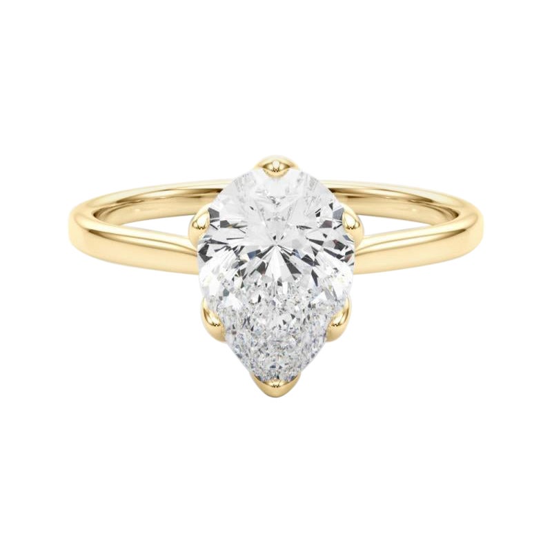 GIA zertifiziert 1.20 Karat Birne Solitär Kathedrale Tulpe Diamantring