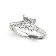 GIA Certified 1.20 Carat Princess Cathedral Trellis White Gold Diamond Ring