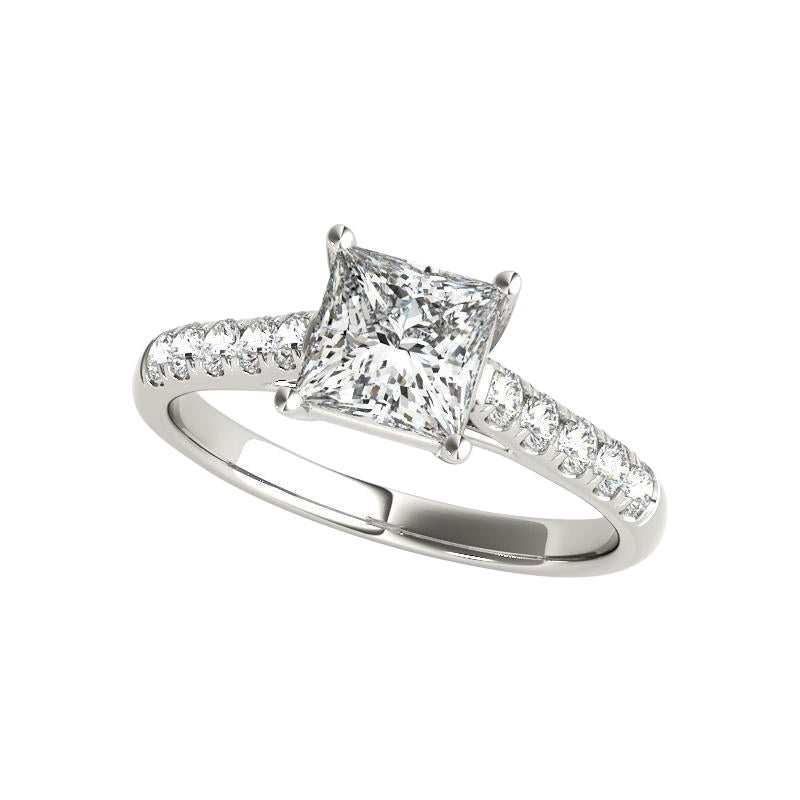 GIA Certified 1,20 Carat Princess Cathedral Trellis White Gold Ring