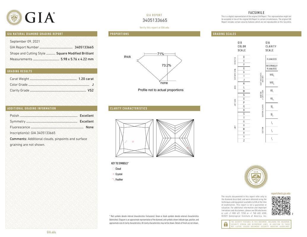 Contemporain GIA Certified 1.20 Carat Princess Double Basket Vintage Diamond Ring en vente
