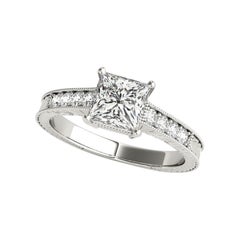GIA Certified 1.20 Carat Princess Double Basket Vintage Diamond Ring