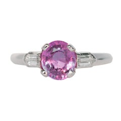 GIA Certified 1.20 Carat Purple-Pink Sapphire Platinum Engagement Ring