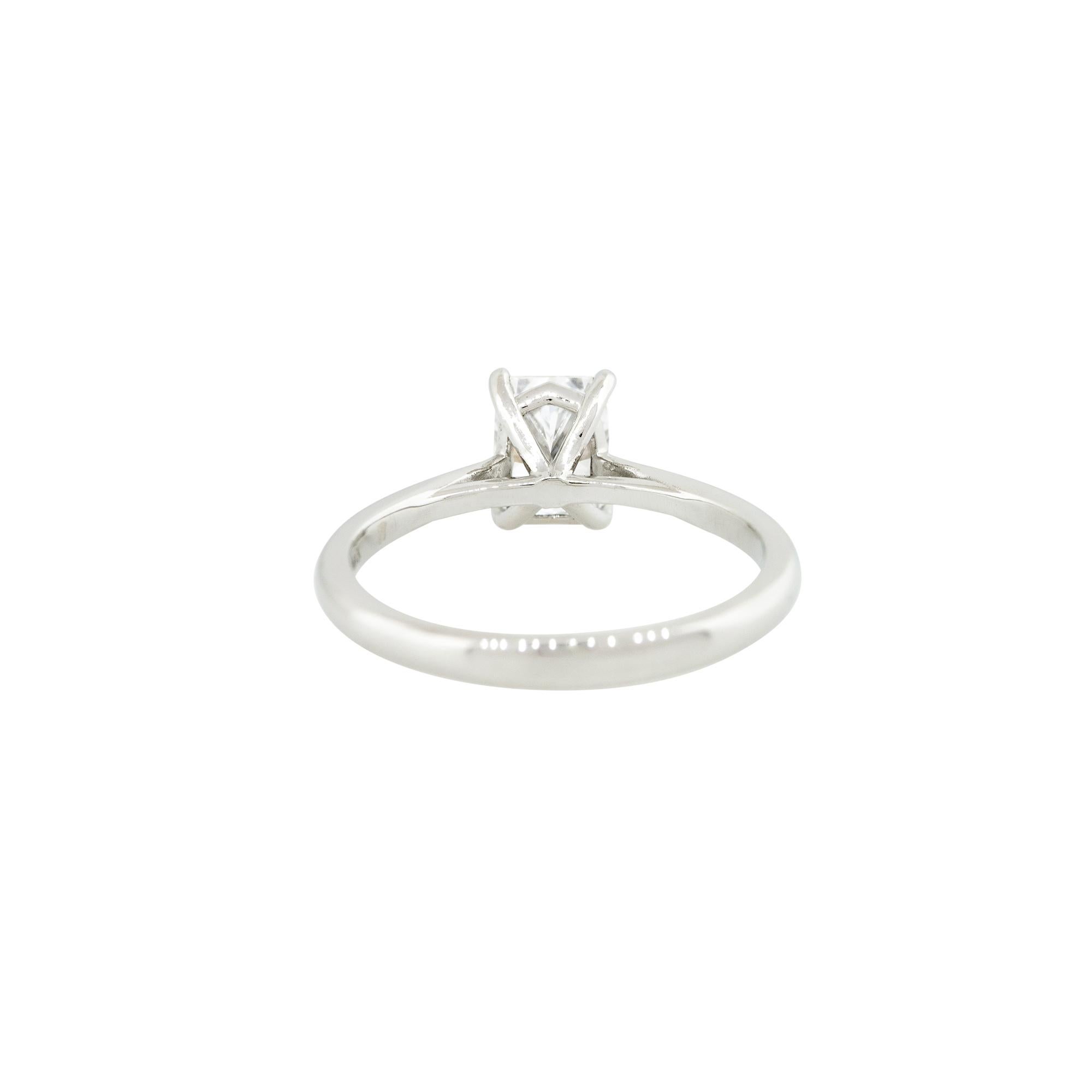 Women's GIA Certified 1.20 Carat Radiant Cut Diamond Engagement Ring Platinum in Stock