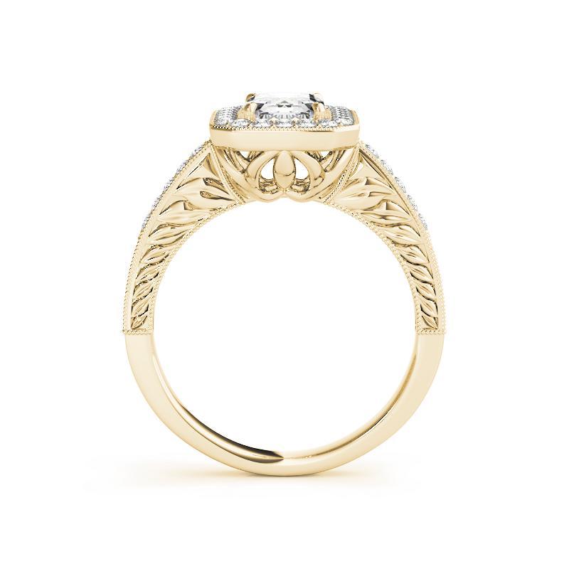 GIA zertifiziert 1,20 Karat Radiant Halo graviert Openwork Diamantring im Zustand „Neu“ im Angebot in New York, NY