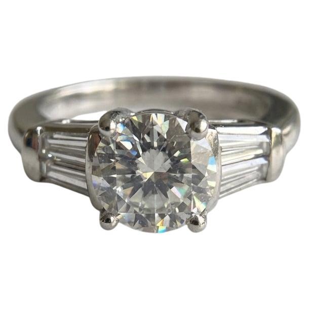 GIA Certified 1.20 Carat Round Brilliant Cut Diamond Platinum Ring