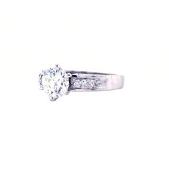 Anello con diamante taglio rotondo certificato GIA da 1,20 carati Si2/VS1 F Color Oro bianco 14K