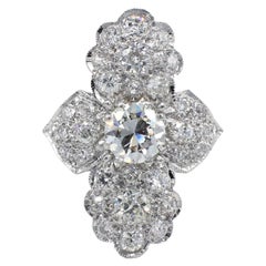 GIA Certified 1.20 Carat Round Diamond Cluster Platinum Cocktail Ring