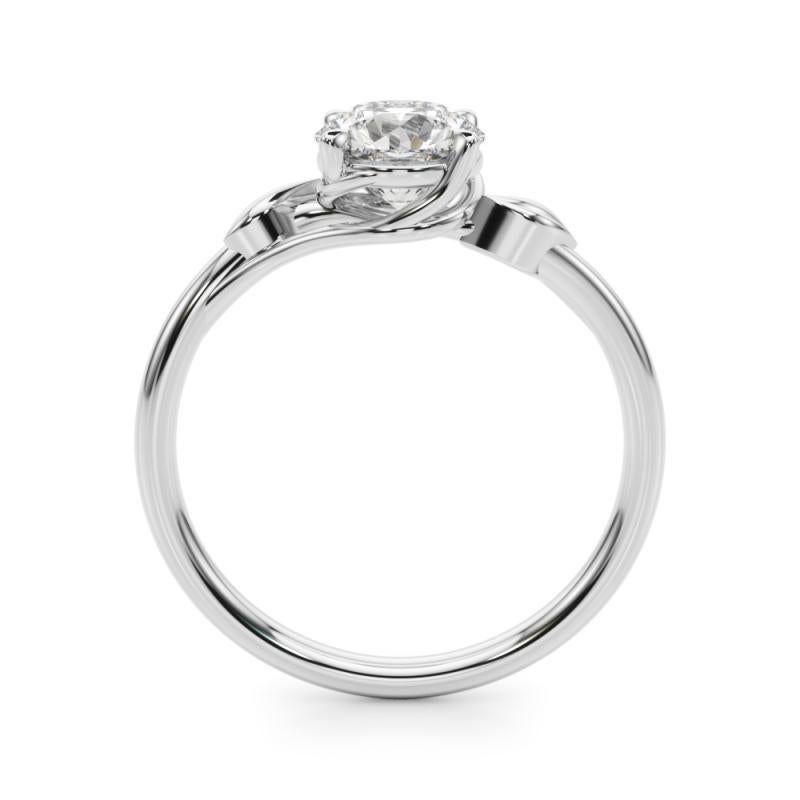 Round Cut GIA Certified 1.20 Carat Round Nature Leaf & Vine Band Platinum Diamond Ring For Sale
