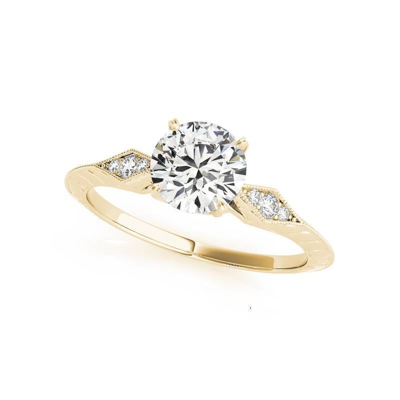 Taglio rotondo Anello con diamante solitario rotondo a lama di 1.20 carati certificato GIA in vendita