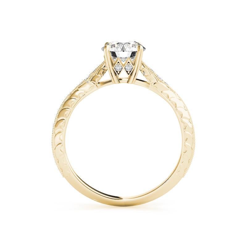 Anello con diamante solitario rotondo a lama di 1.20 carati certificato GIA In condizioni Nuovo in vendita a New York, NY