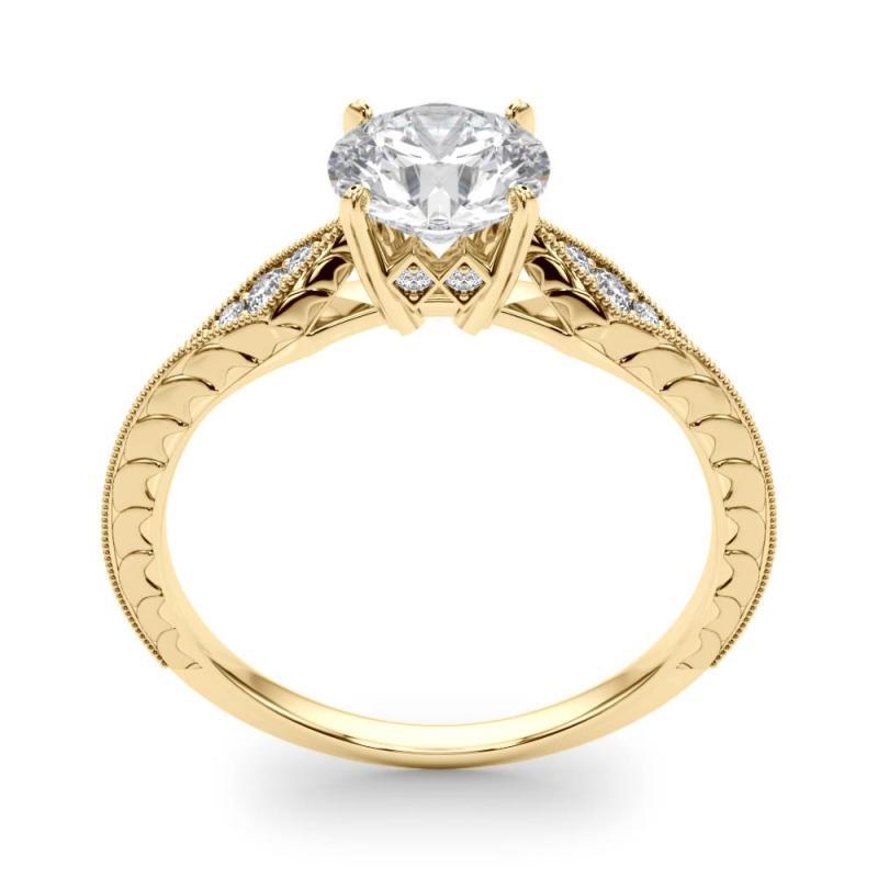 Donna Anello con diamante solitario rotondo a lama di 1.20 carati certificato GIA in vendita