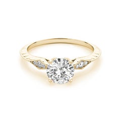 GIA-zertifizierter 1.20 Karat runder Solitär-Diamantring mit Messerkante