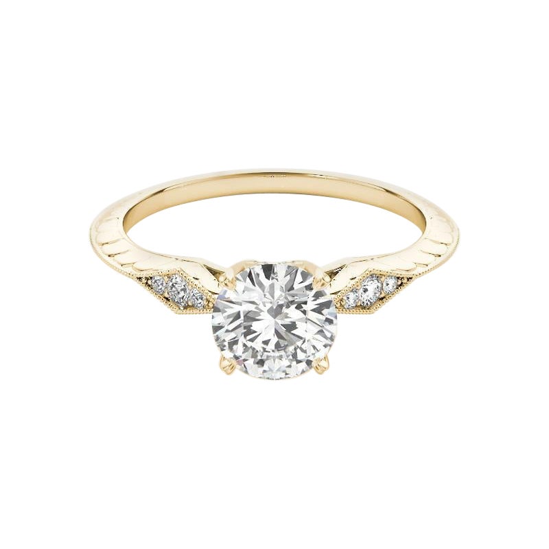 Anello con diamante solitario rotondo a lama di 1.20 carati certificato GIA in vendita