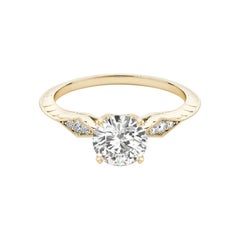 Anello con diamante solitario rotondo a lama di 1.20 carati certificato GIA