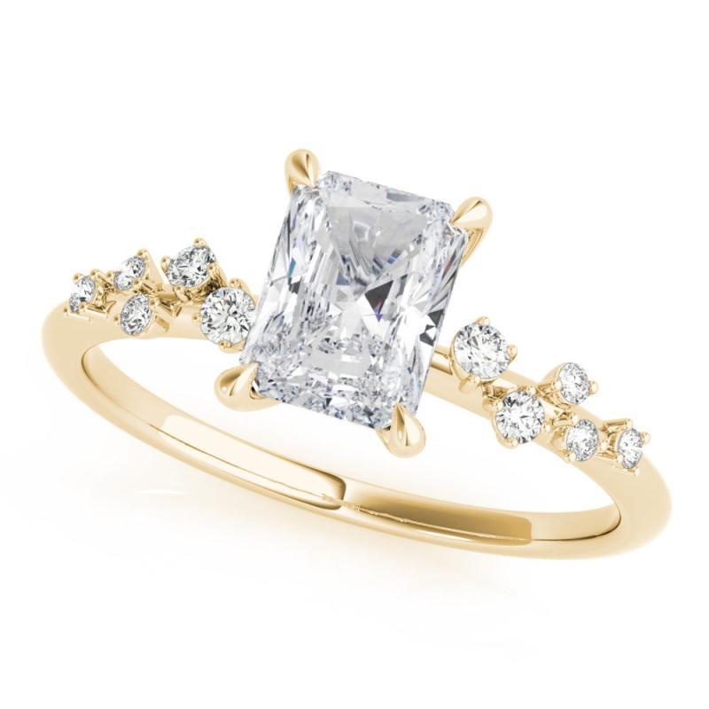 Taille radiant Bague à diamant radiant certifié GIA 1,20 carat Trellis Vine Cluster en vente