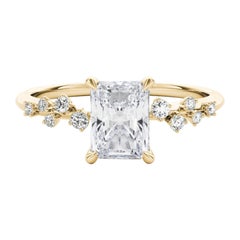 GIA zertifizierter 1,20 Karat Trellis Vine Cluster Radiant Diamantring