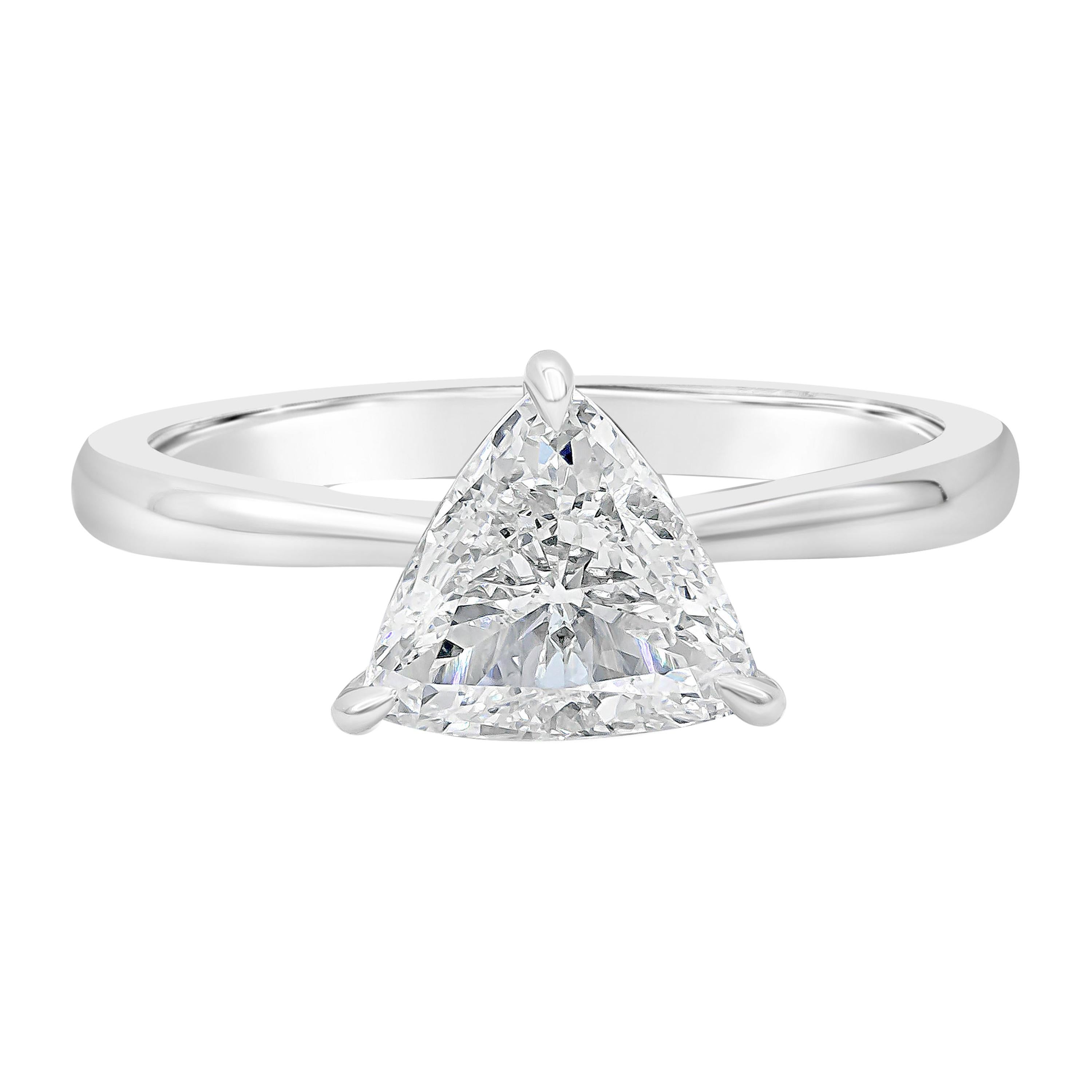 Roman Malakov GIA Certified 1.20Carat Trillion Diamond Solitaire Engagement Ring