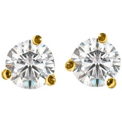 GIA Certified 1.20 Carat VVS Diamond Stud Earrings in 14 Karat Gold