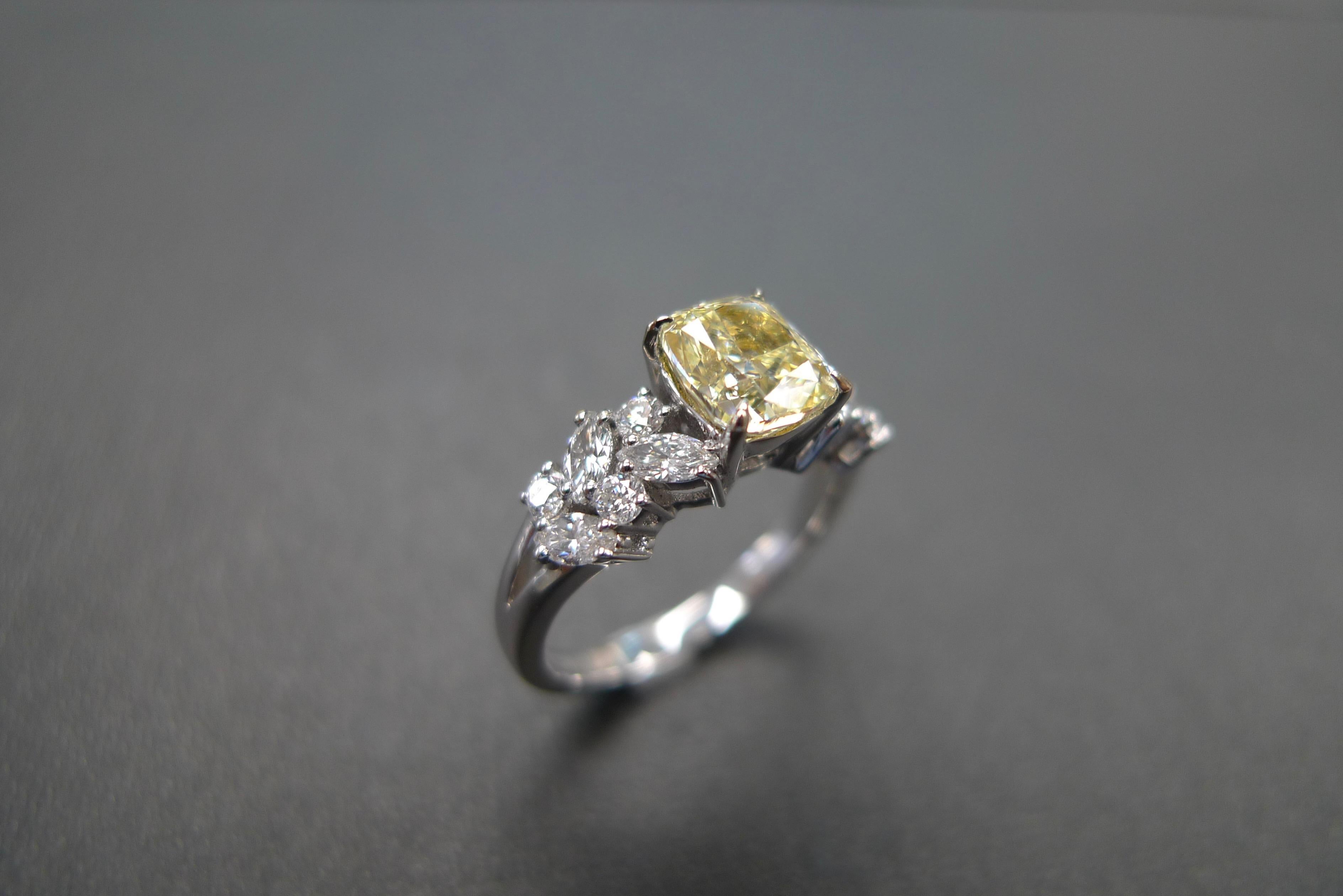 For Sale:  GIA Certified 1.20 Carat Yellow Diamond Unique Engagement Cocktail Ring Gift 3