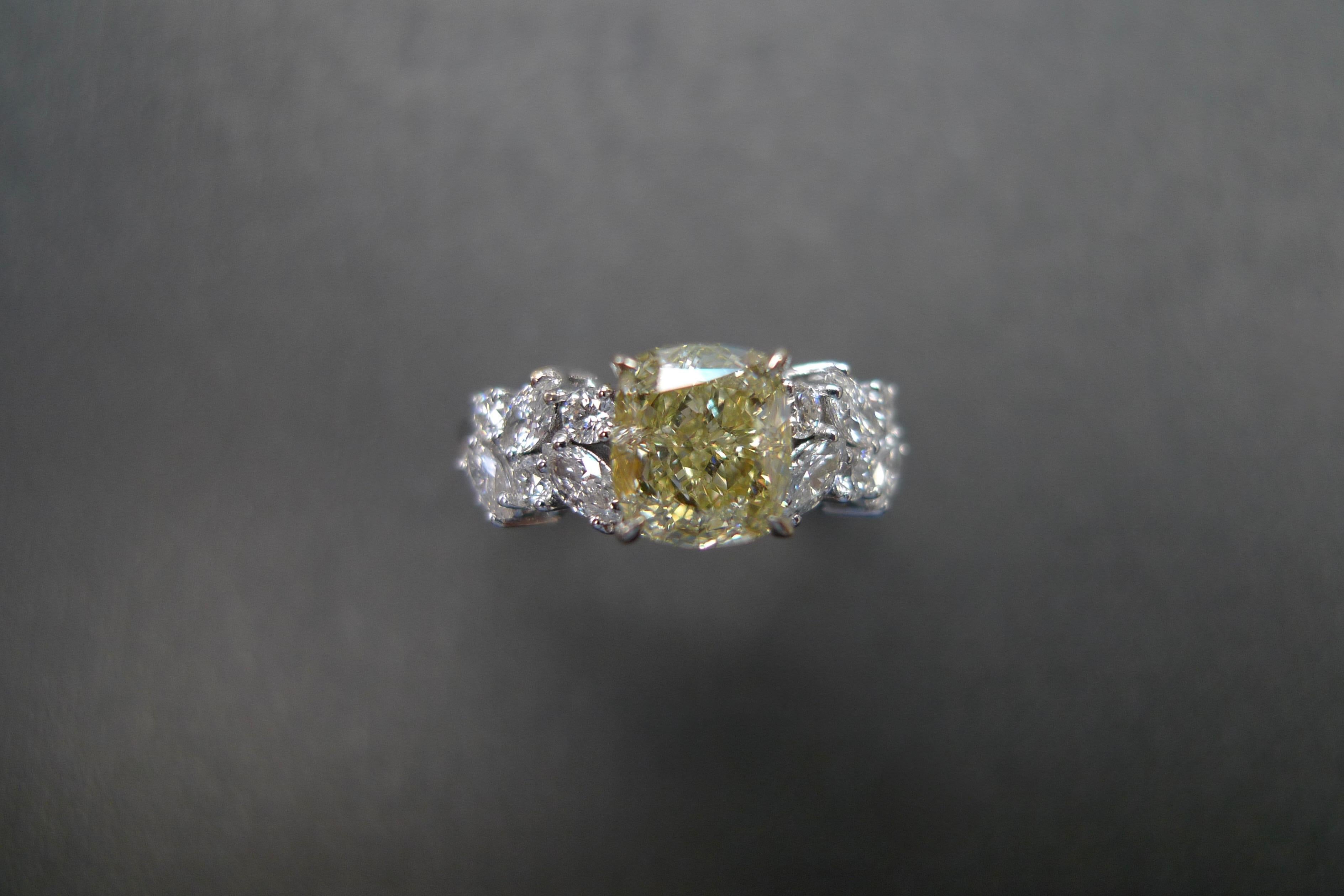 For Sale:  GIA Certified 1.20 Carat Yellow Diamond Unique Engagement Cocktail Ring Gift 5