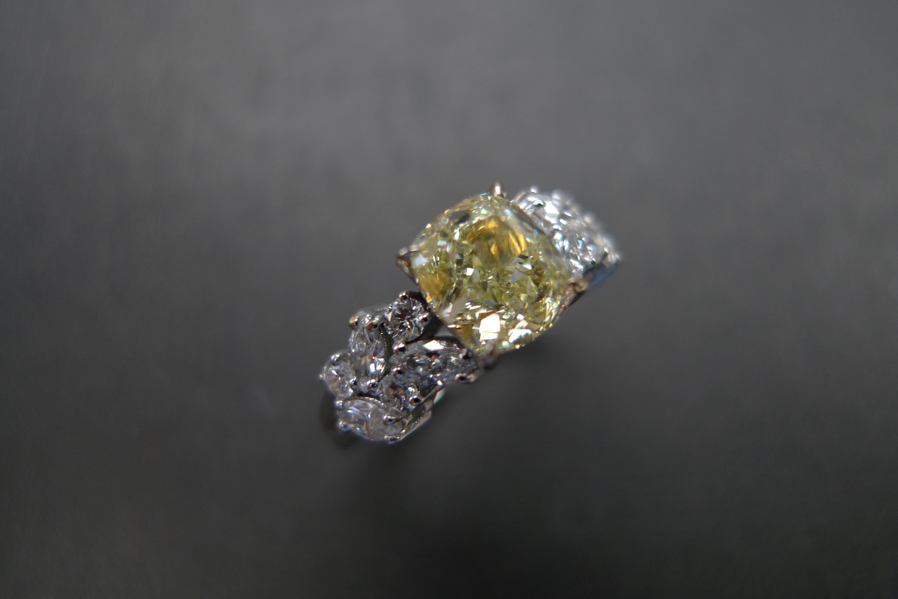 For Sale:  GIA Certified 1.20 Carat Yellow Diamond Unique Engagement Cocktail Ring Gift 6