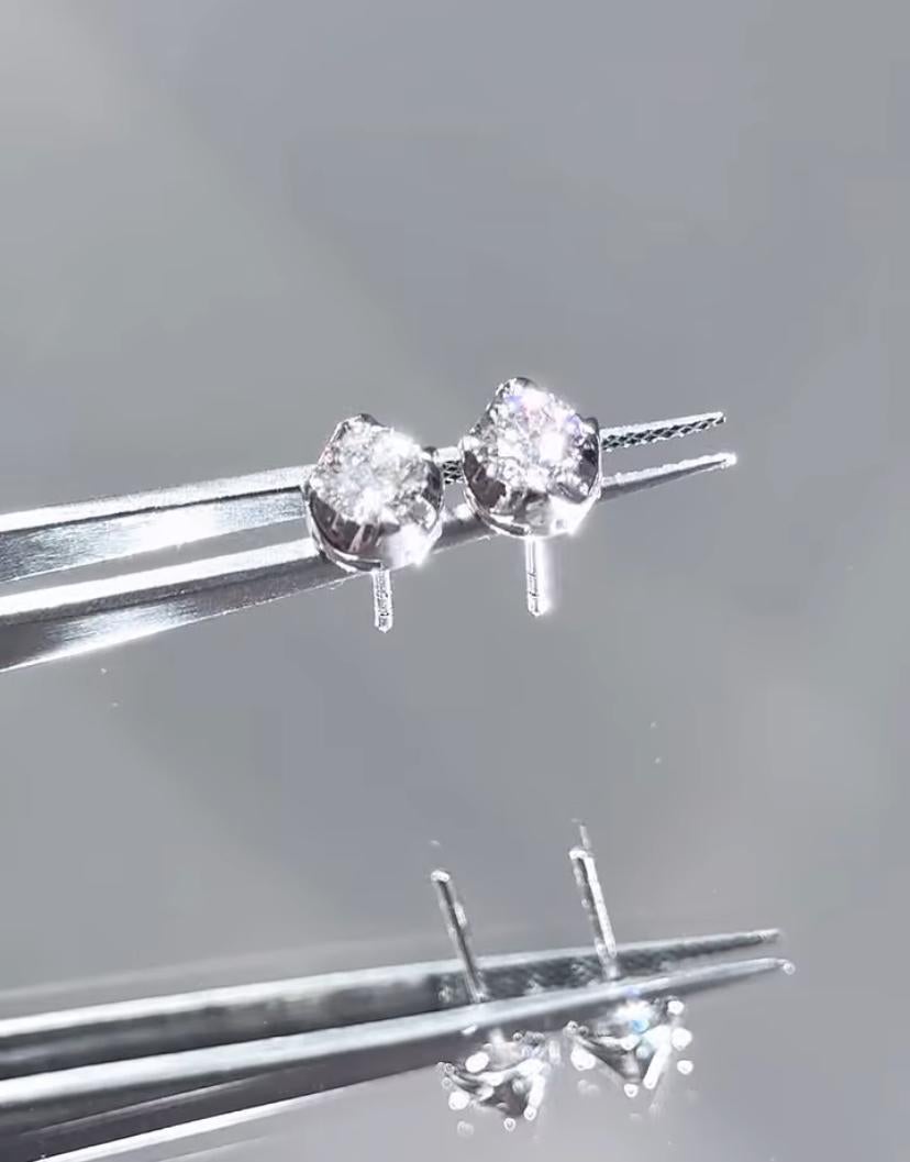 GIA-zertifizierte 1,20 Karat F/VS1 runde Diamanten in Brillantform 18K Gold Ohrringe Damen im Angebot