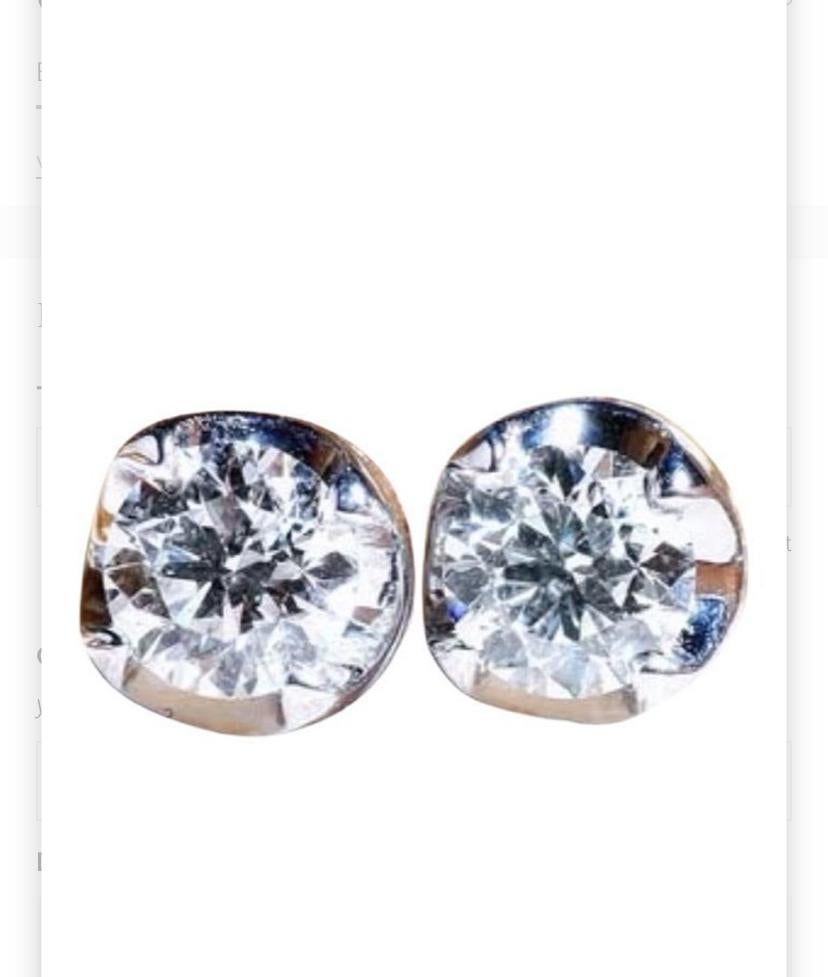 GIA-zertifizierte 1,20 Karat F/VS1 runde Diamanten in Brillantform 18K Gold Ohrringe im Angebot 1