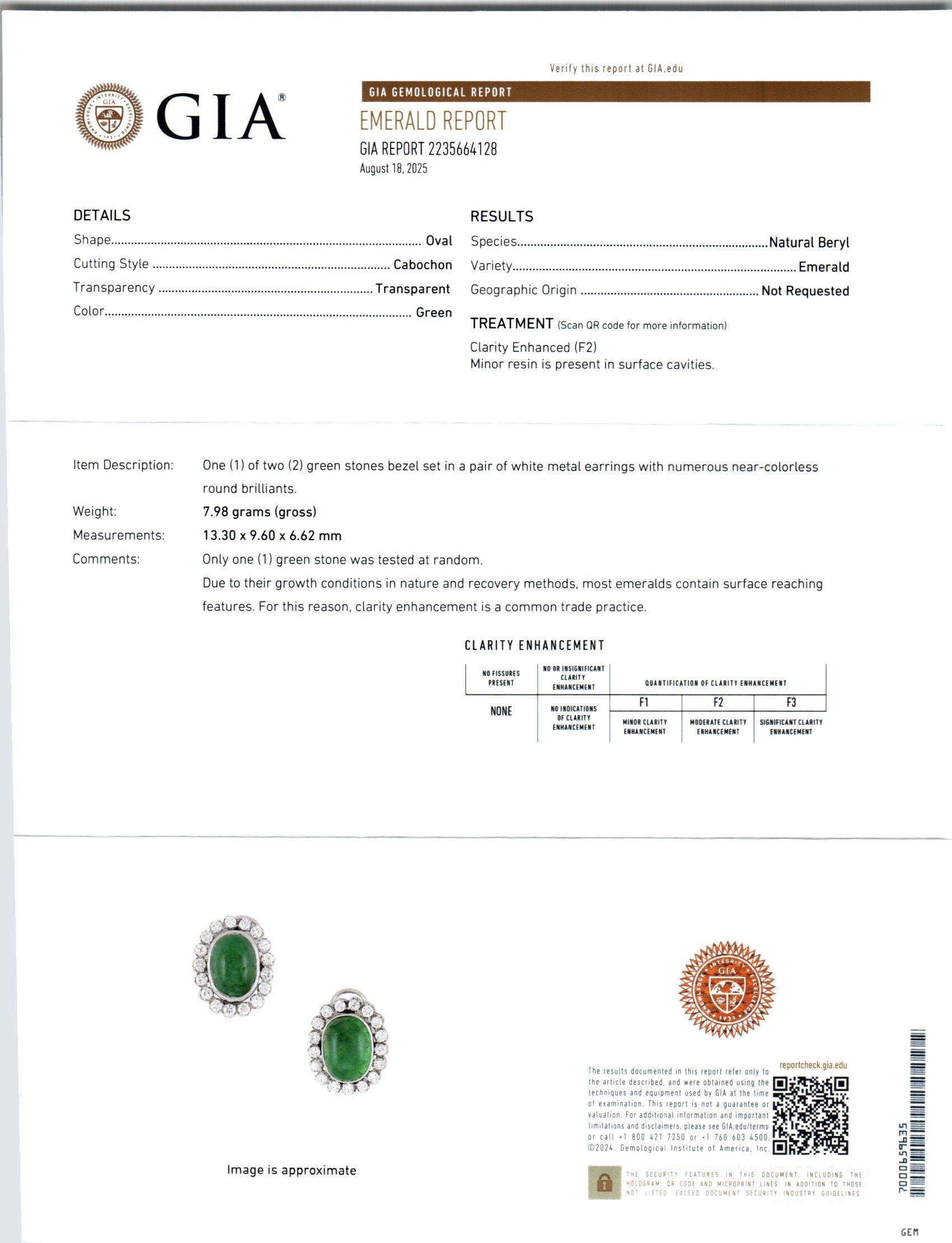 GIA zertifiziert 12,00 Karat Smaragd Diamant Platin Halo Clip Post Ohrringe im Zustand „Gut“ im Angebot in Stamford, CT