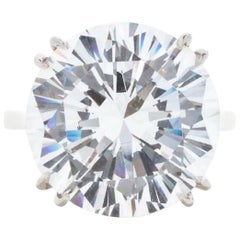 GIA Certified 12.79 Carat Round Brilliant Cut Diamond Platinum Ring