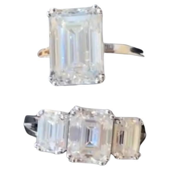 GIA Certified 12.00 Carats Natural Diamonds 18K Gold Rings  For Sale