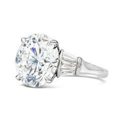 GIA Certified 12.03 Carats Round Brilliant Cut Diamond Platinum Engagement Ring
