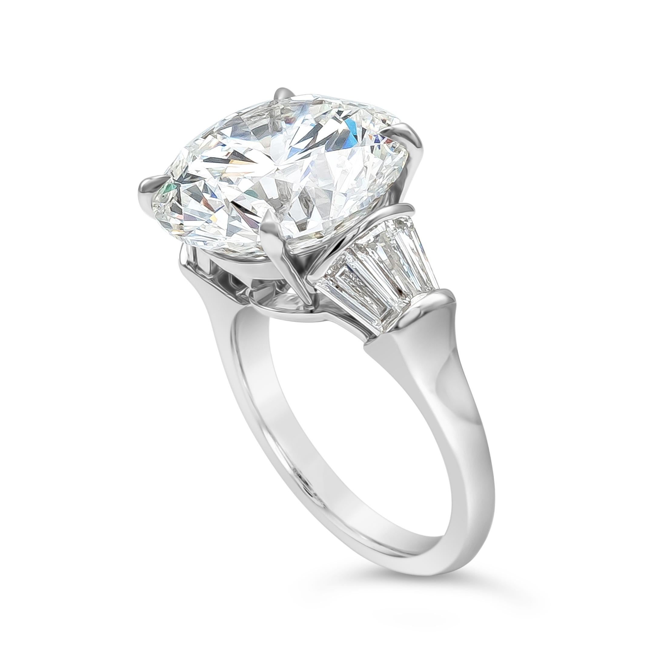 Modern GIA Certified 12.03 Carat Brilliant Round Diamond Engagement Ring For Sale