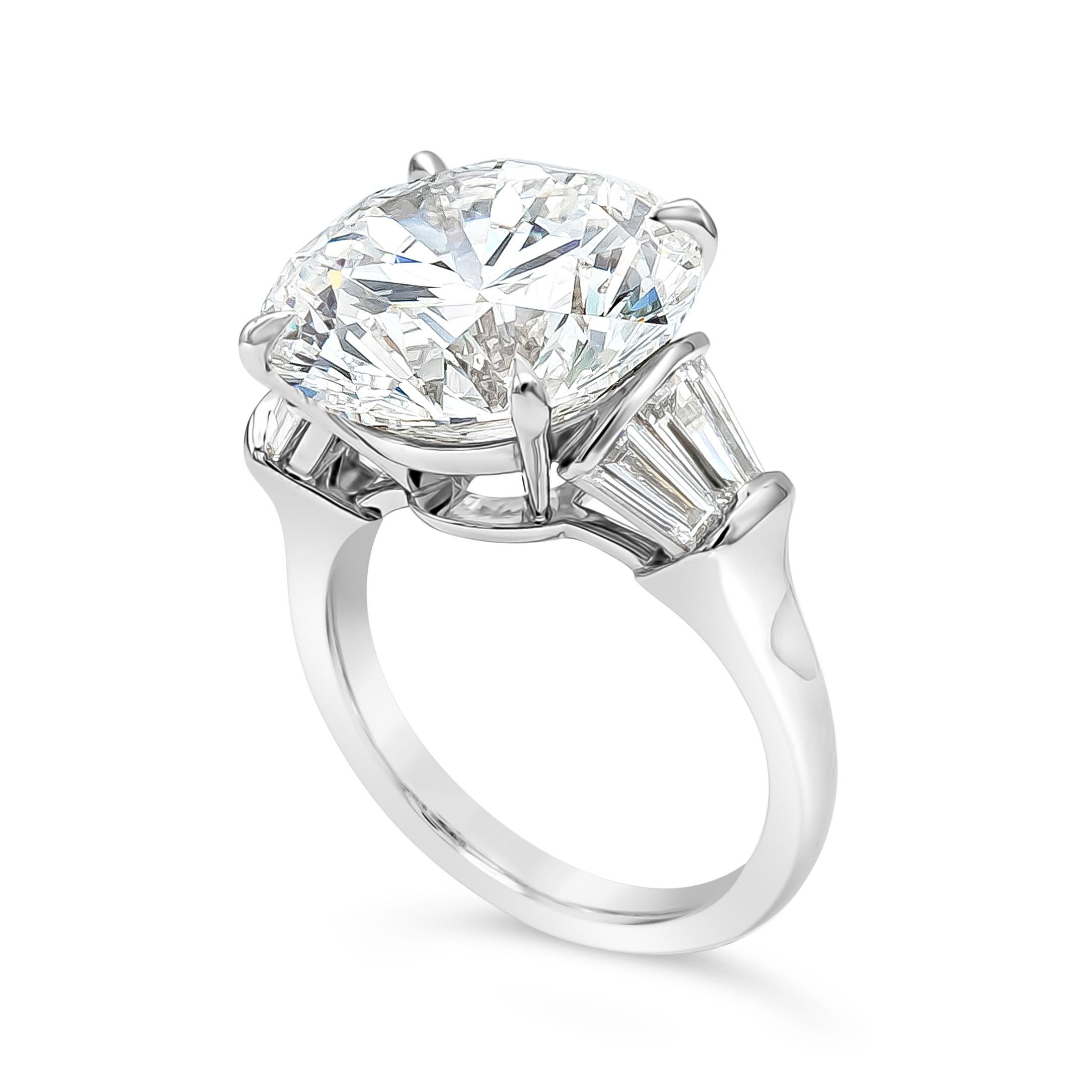 Round Cut GIA Certified 12.03 Carat Brilliant Round Diamond Engagement Ring For Sale